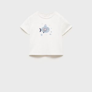 Printed cotton-blend t-shirt