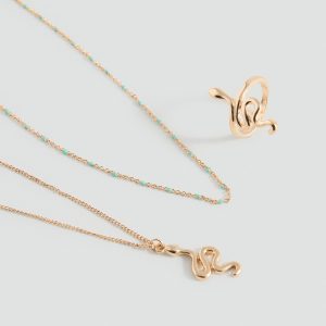 Snake necklace and ring pack