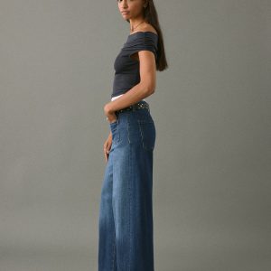 Jeans culotte mid-waist comfort