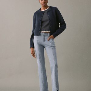 Flared jeans with opening