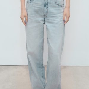 Mid-rise barrel jeans