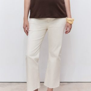 Maternity flared cropped jeans