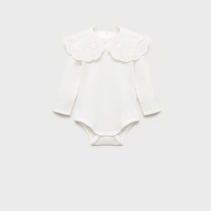 Embroidered babydoll-neck body