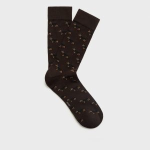 Dog-print cotton socks
