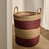 Round two-tone seagrass basket