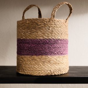 Seagrass striped basket