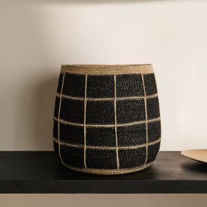 Medium check seagrass basket