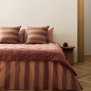 500-thread cotton percale striped duvet cover for 150/160 cm bed