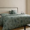 200-thread count percale cotton duvet cover with blurred floral print for 180/200 cm bed