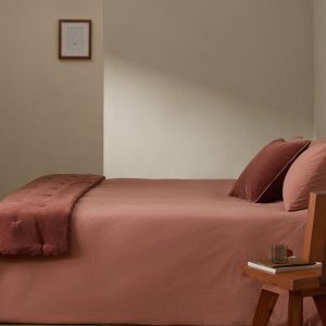 Washed-cotton duvet cover for 180/200 cm bed