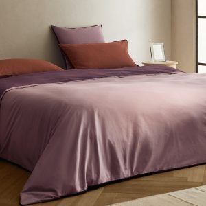 200-thread count percale cotton duvet cover with contrasting overlock for 200 cm bed