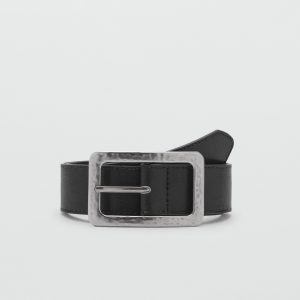 Textured square buckle belt