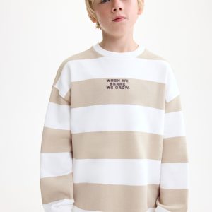 Striped cotton-blend sweatshirt