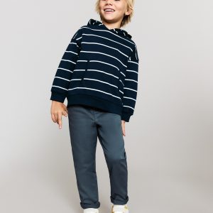 Striped hooded sweatshirt