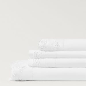 59/63 inches embroidered cotton top sheet