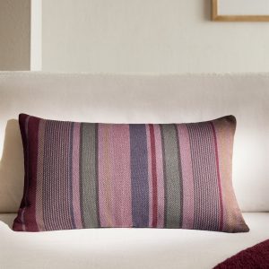 Cotton overdyed striped cushion cover 30x50 cm