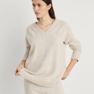 V-neck knit sweater