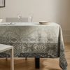 Damask-print cotton tablecloth for 8 to 10 diners