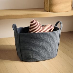Large children's cotton basket with handles