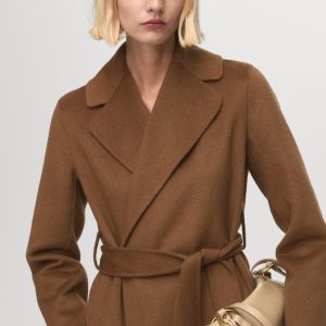 Handmade wool coat with belt