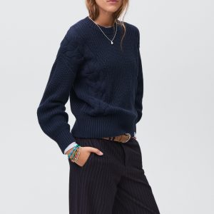 Braided knitted sweater