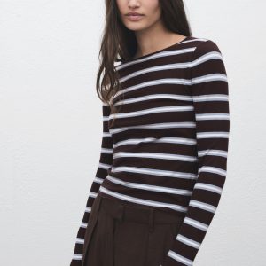 Fine knit striped jersey