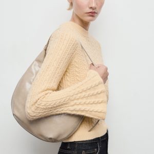Cable-knit sweater with flared sleeves