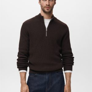 100% cotton perkins-neck sweater