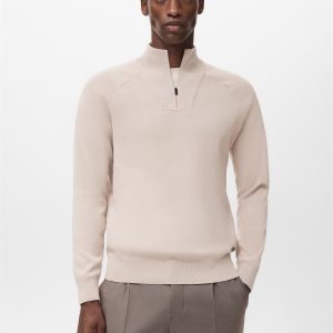 Breathable zip-neck sweater