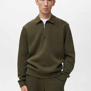 Regular-fit zipper-neck sweatshirt