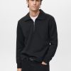 Cotton sweatshirt with zipper neck