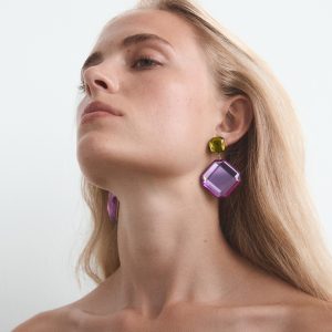 Bicolour pendant earrings