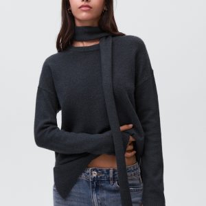 Asymmetric knit sweater