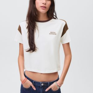 Printed cotton-blend t-shirt