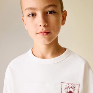 Printed cotton-blend T-shirt