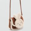 Shearling-effect bunny bag