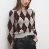 Argyle knit sweater