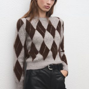 Argyle knit sweater