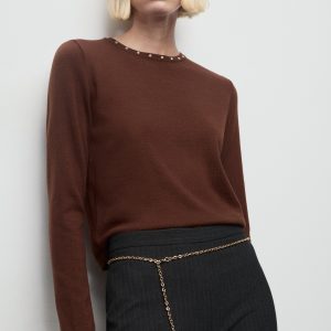 Studded knitted sweater