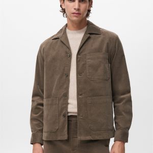 Corduroy cotton overshirt with pockets
