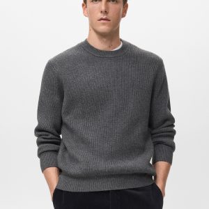Knitted ribbed sweater