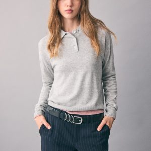 Knitted polo-neck sweater