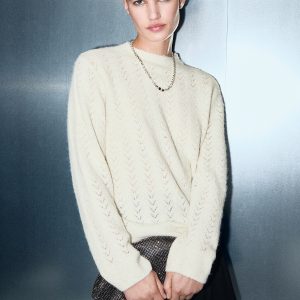 Cable-knit lurex sweater