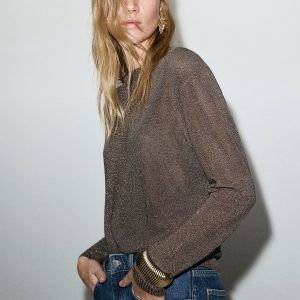 Fine-knit lurex sweater