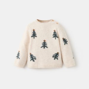 Printed knit sweater