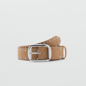 Suede belt with studs
