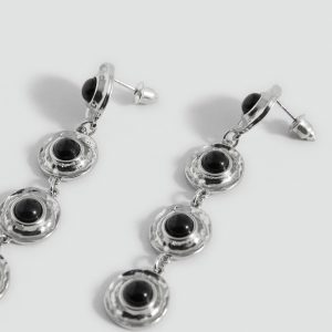 Stone hanging earrings