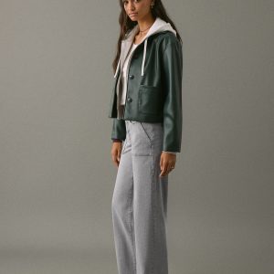 Straight-leg jeans with star embroidery