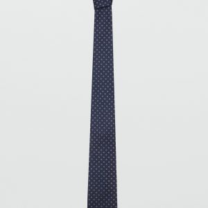 Geometric patterned silk tie