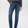 Jan slim-fit faded dark-wash jeans
